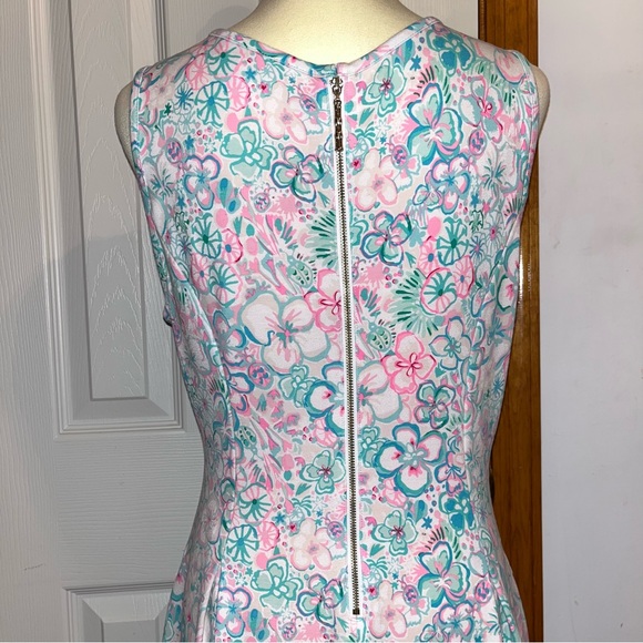 Lilly Pulitzer Kinsey Dress Sleeveless Fit and Flare in Resort White Love Bug - Picture 8 of 14